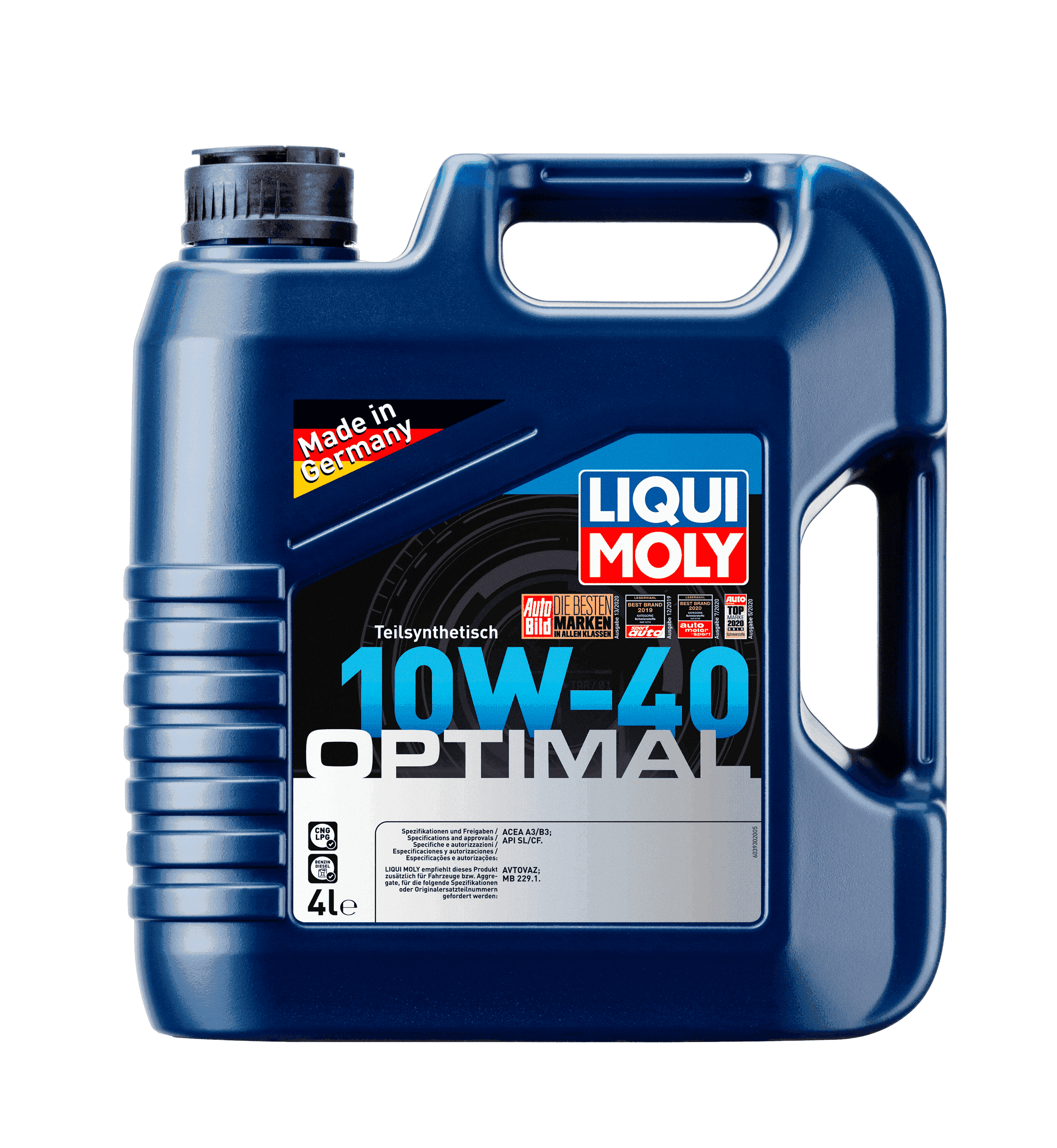 Моторное масло Liqui Moly Optimal 10W-40, 4л (LiquiMoly: 3930)